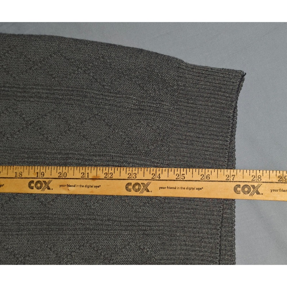 OSCAR DE LA RENTA Cotton Knit Cardigan Button Up Gray Sweater Men's XL - Picture 6 of 6